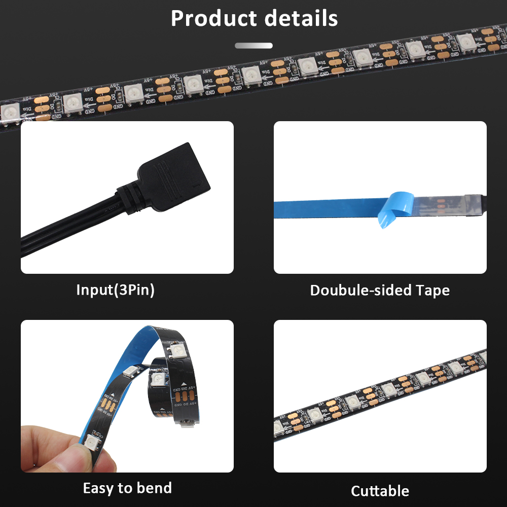 WS2812B 5V 3Pin ARGB LED Strip - Pc Gaming Lounge recension och pris