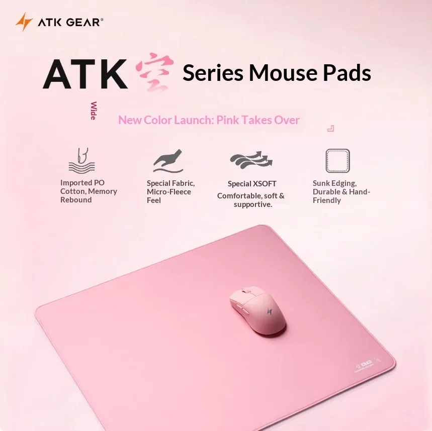 ATK Sky Pink Large Gaming Mous - Pc Gaming Pink recension och pris