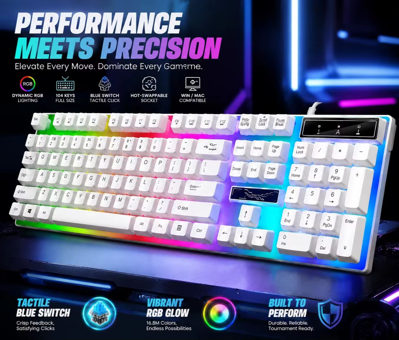 RGB Backlit 104Keys Full-Size  - Pc Gaming Fullset recension och pris