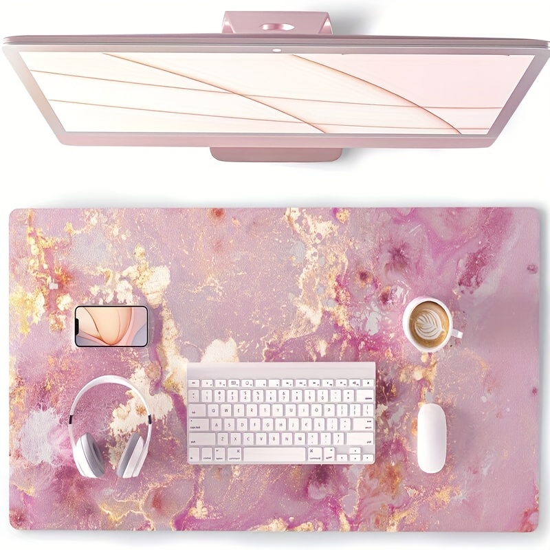 Large Pink Marble Desk Mat Rub - Pc Gaming Pink recension och pris